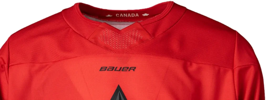 2026 Hockey Canada Jersey: A Detailed Olympic Review bauer hockey brand label and neckline stitching details