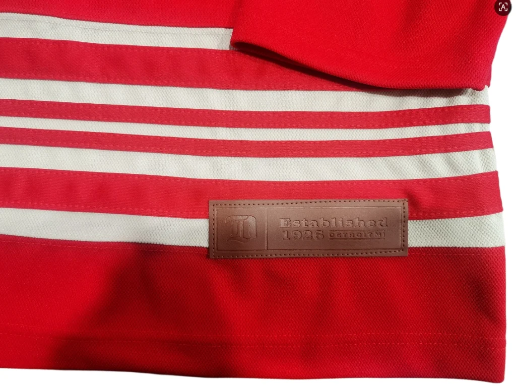 detroit red wings centennial premium nhl hockey jersey hem label front