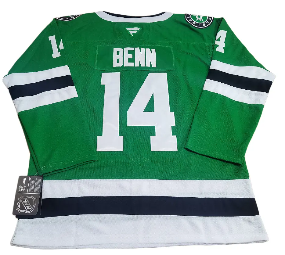 Jamie Benn Dallas Stars Victory Green Jersey Review: Adidas Pro Jamie Benn Dallas Stars Victory Green Jersey Review back full profile