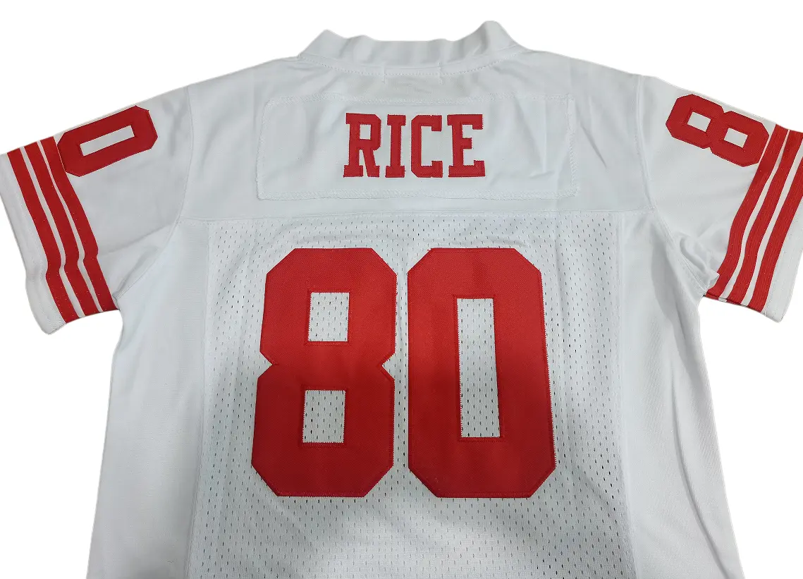 Deep Dive: San Francisco 49ers Heritage - Jerry Rice 1994 Throwback Jersey Archiv jerry rice 1994 throwback jersey embroidery nameplate