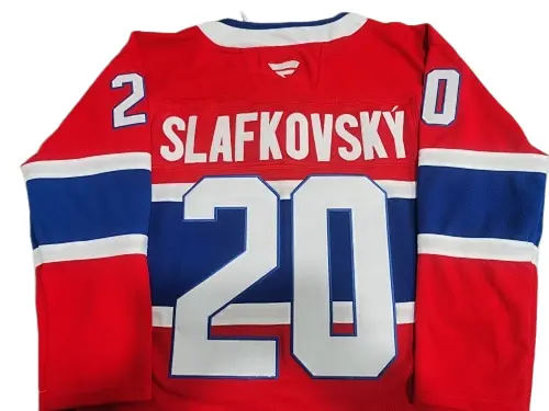 juraj slafkovsky autograph 20 tackle twill detail