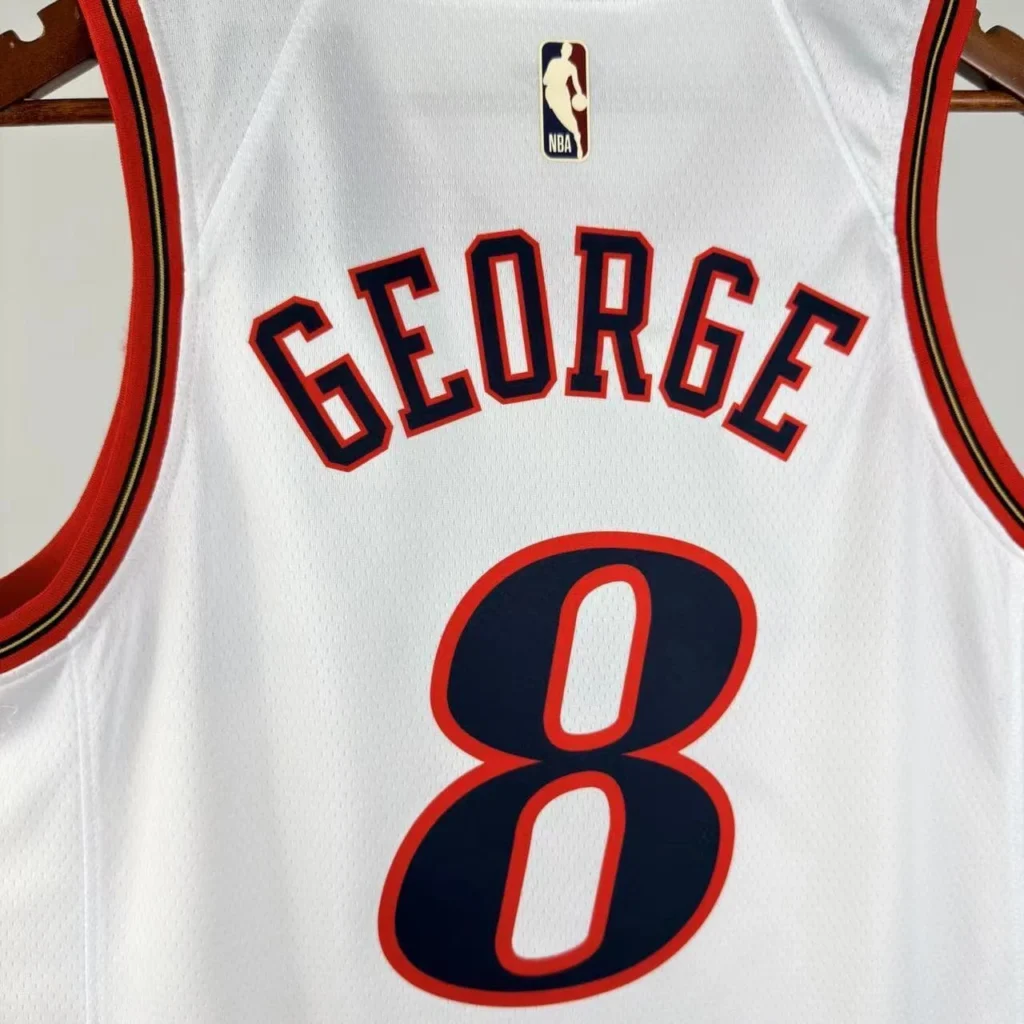 paul george 8 heat pressed clean cut details