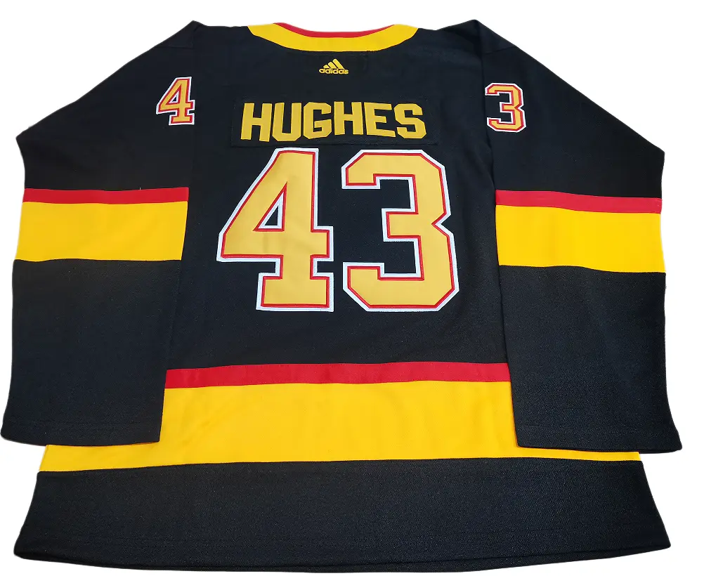Vancouver Canucks Black Alternate Hockey Jersey: Technical Review vancouver canucks black alternate hockey jersey back