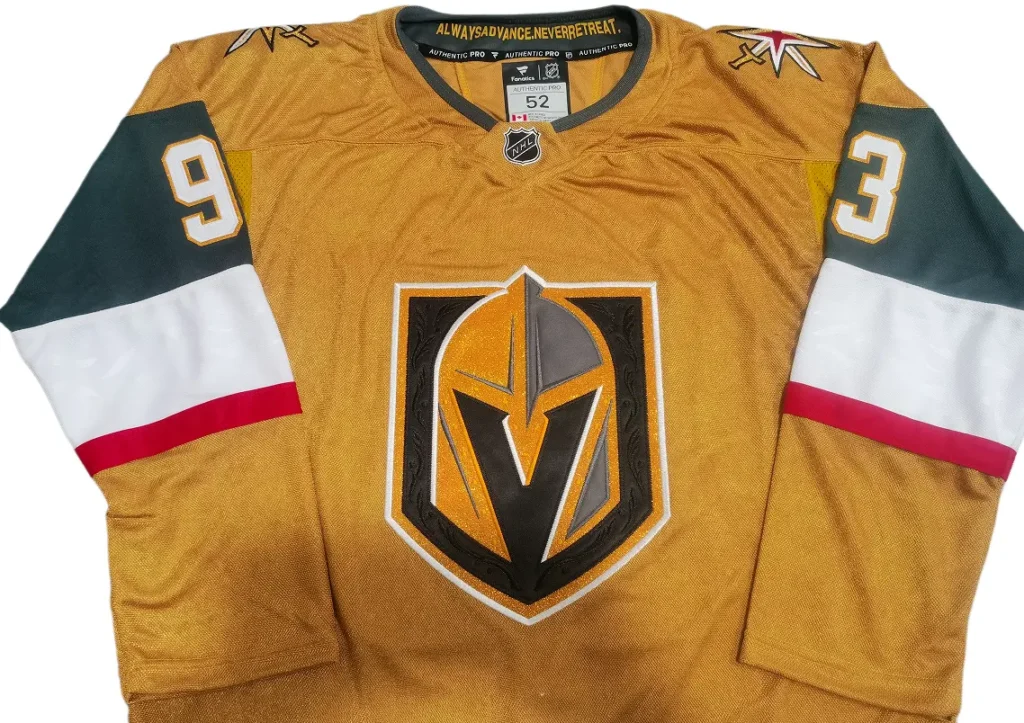 vegas golden knights gold jersey crest detail