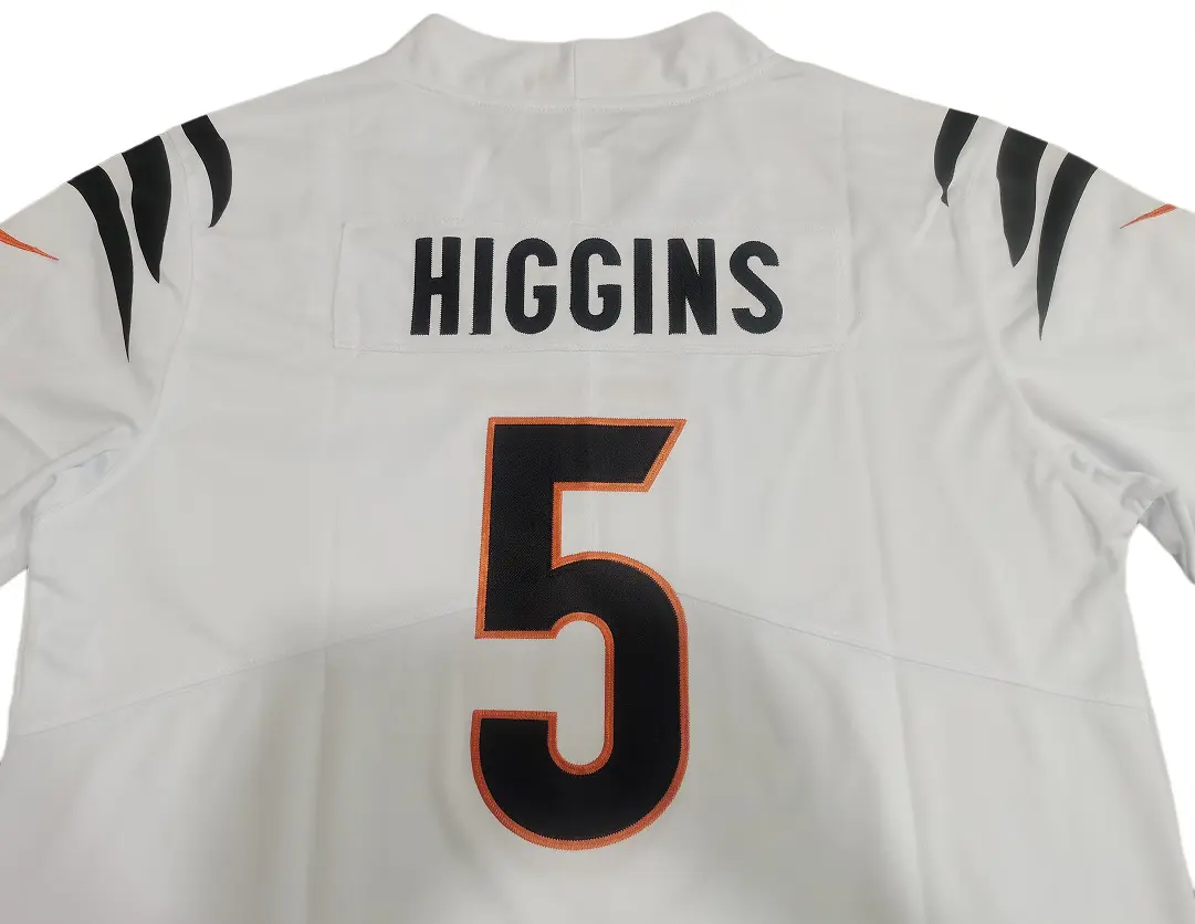 Breathtaking Nike Cincinnati Bengals Tee Higgins White Game Jersey Review Nike Cincinnati Bengals Tee Higgins White Game Jersey Review - Number 5 print detail