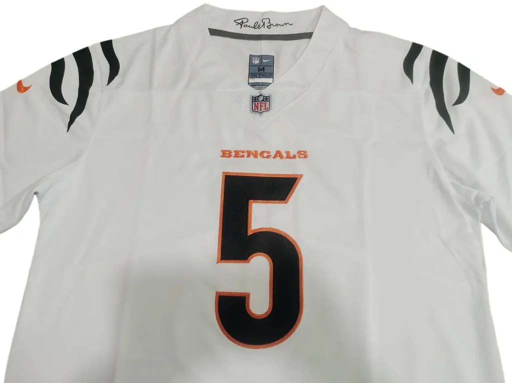 Breathtaking Nike Cincinnati Bengals Tee Higgins White Game Jersey Review nike cincinnati bengals tee higgins white game jersey v neck collar detail