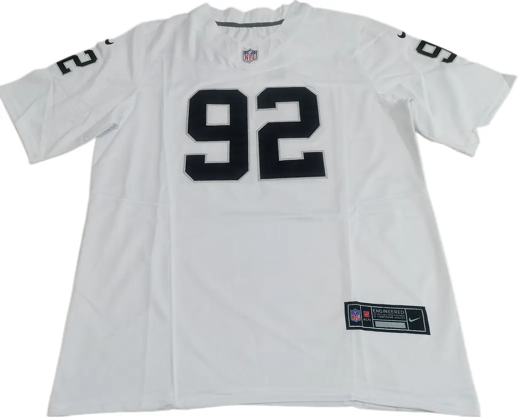 nike las vegas raiders white game jersey full front layout