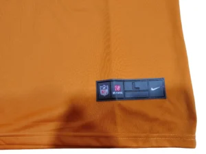 nike mens orange baker mayfield tampa bay buccaneers creamsicle throwback jersey lower hem jock tag detail