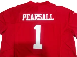 nike mens red san francisco 49ers jersey white number 1 screen printed detail