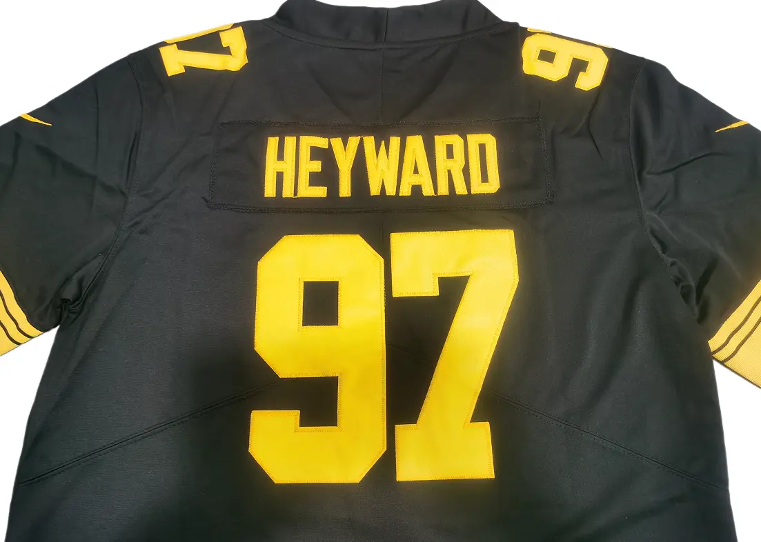 Breathtaking Nike Pittsburgh Steelers Cam Heyward Limited Color Rush Jersey Review Nike Pittsburgh Steelers Cam Heyward Limited Color Rush Jersey Review - V-neck collar detail
