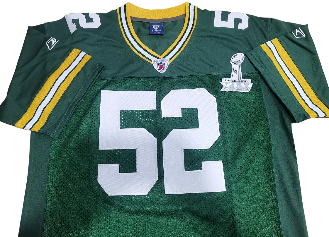 Breathtaking Reebok Green Bay Packers Clay Matthews Super Bowl XLV Jersey Review Reebok Green Bay Packers Clay Matthews Super Bowl XLV Jersey Review - Collar and Super Bowl patch detail
