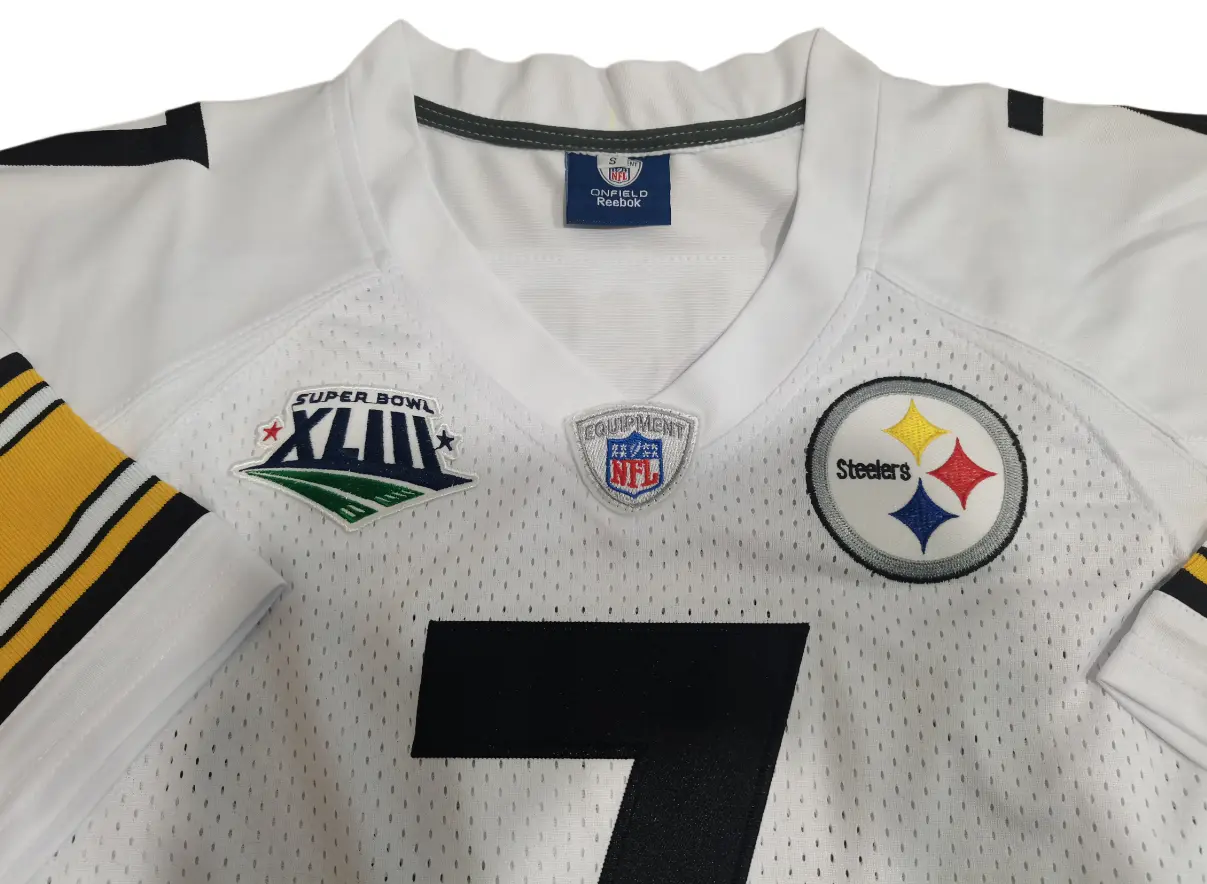 reebok pittsburgh steelers ben roethlisberger jersey chest logo crest