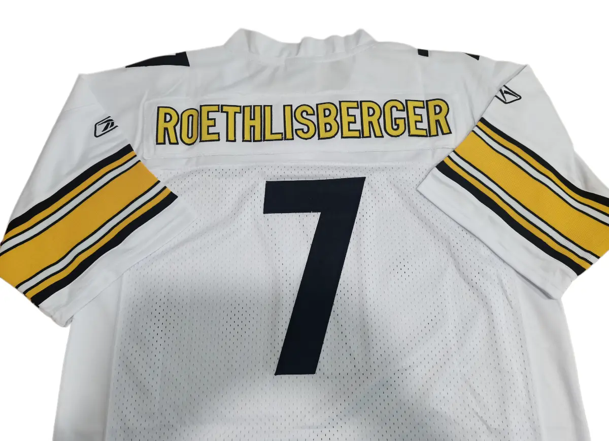 reebok pittsburgh steelers ben roethlisberger jersey equipment collar detail